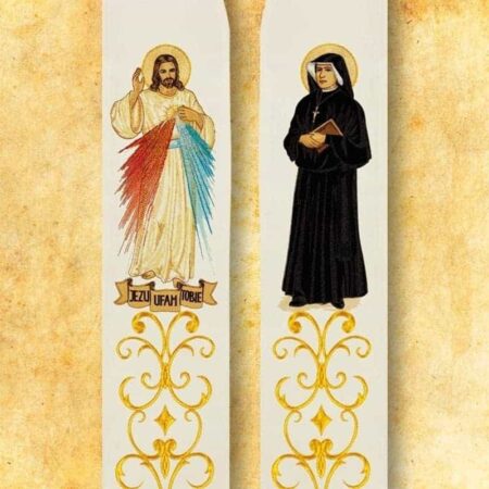 Embroidered Stole "Merciful Jesus and St. Faustina"