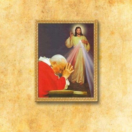 Painting on Fabric "St. John Paul II and Merciful Jesus"