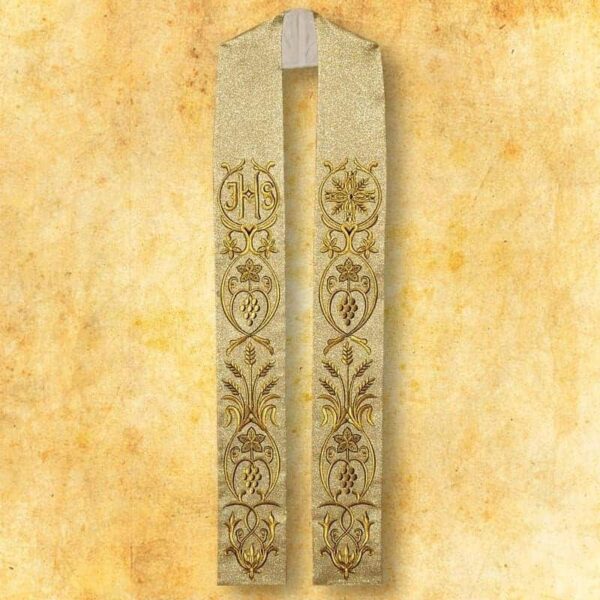 Stuła Haftowana Złota "Ihs" Gold Embroidered Stole "Ihs"