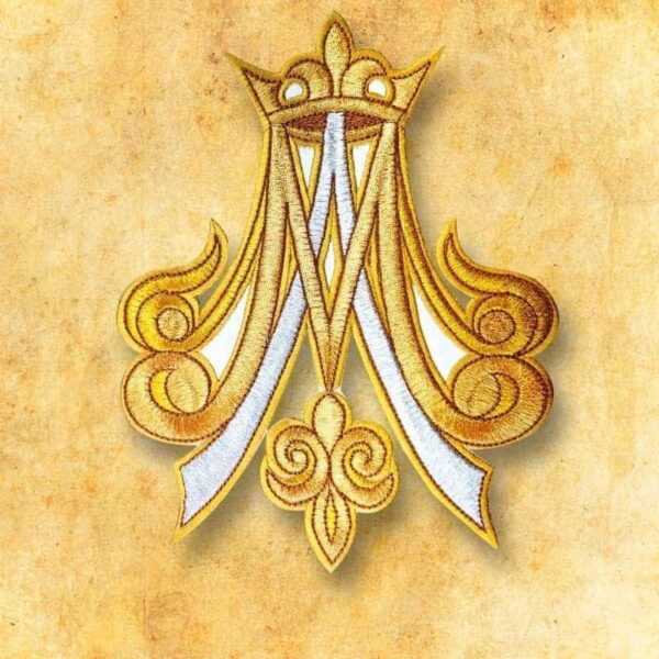 Aplikacja Haftowana "M" Złote Embroidered Appliqué "M" Gold