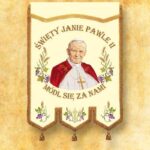 Embroidered banner with the image of St. John Paul II