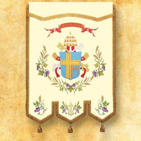 Embroidered banner with the image of St. John Paul II