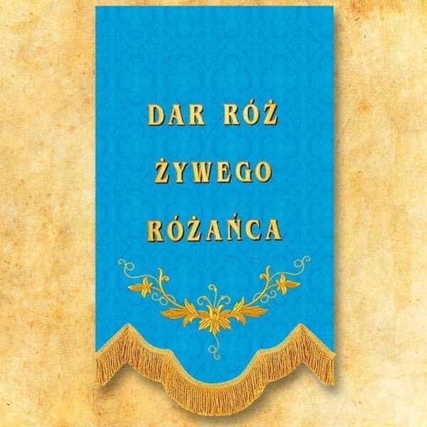 Mini embroidered banner - Our Lady of the Rosary