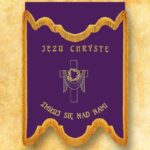 Purple mourning banner