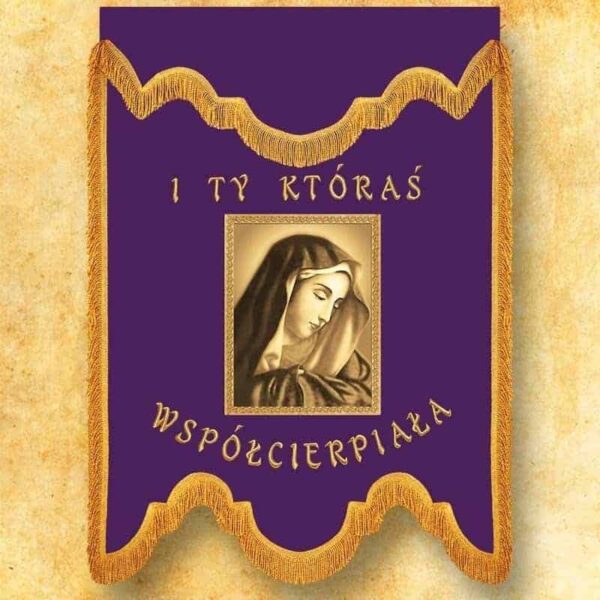 Purple mourning banner "Our Lady of Sorrows"