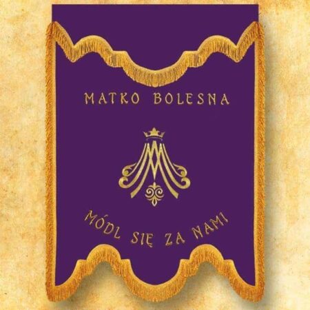 Purple mourning banner "Our Lady of Sorrows"