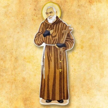 Embroidered appliqué "St. Padre Pio"