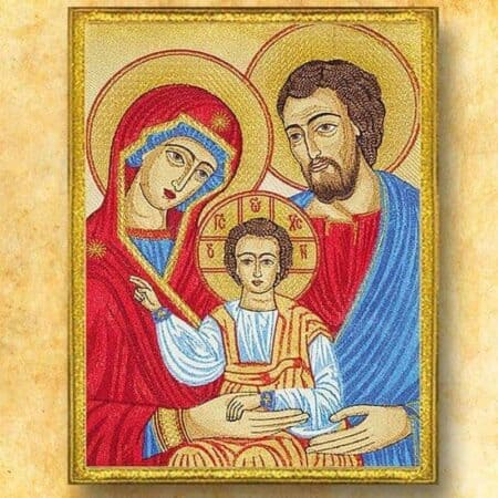 Embroidered appliqué "Holy Family Icon"