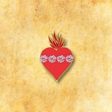 Embroidered appliqué "Heart with roses"