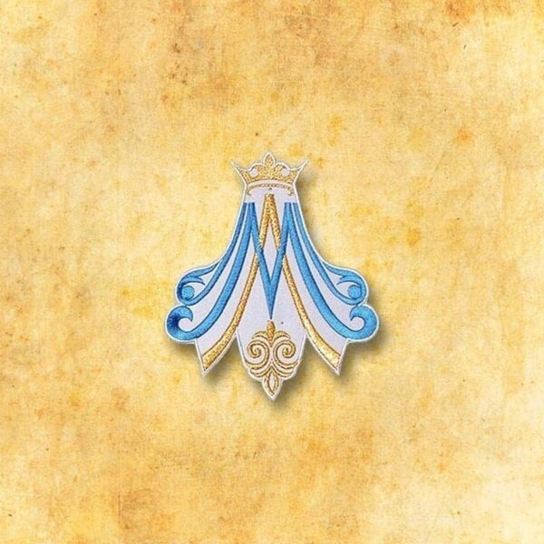 Aplikacja "M" niebieska Embroidered appliqué "M" blue