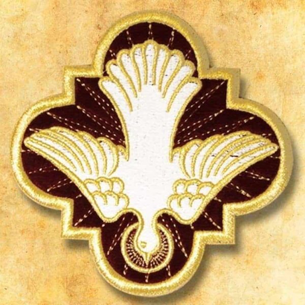 Aplikacja plusz "Duch Święty" Embroidered appliqué on plush "Holy Spirit"