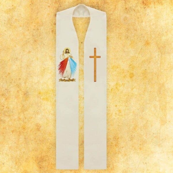 Stuła haftowana "Jezu Ufam Tobie" Embroidered stola "Jesus, I Trust in You"