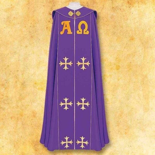 Embroidered cope "Alpha Omega PX"