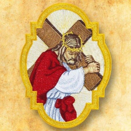 Embroidered appliqué "Jesus with the Cross"