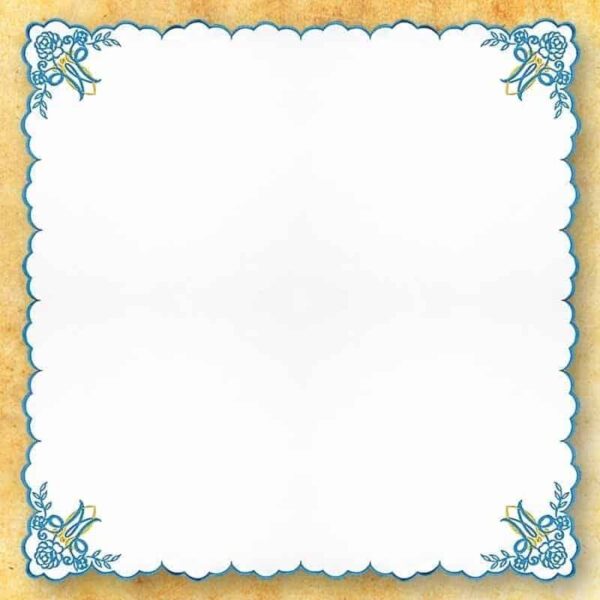 Nakładka "Maryjny Niebieski" Embroidered Napkin "Mary Blue" 95X95