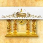 Embroidered tablecloth "In the Manger Lies"