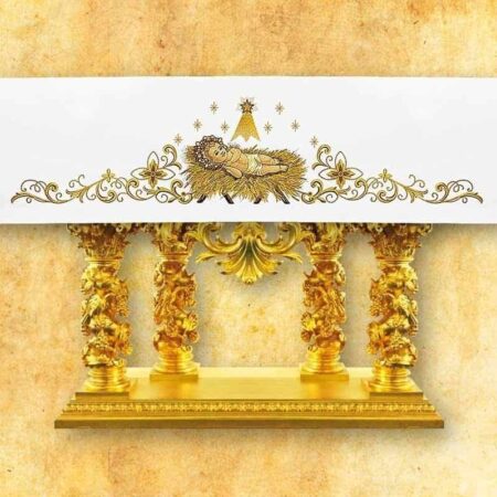 Embroidered tablecloth "In the Manger Lies"