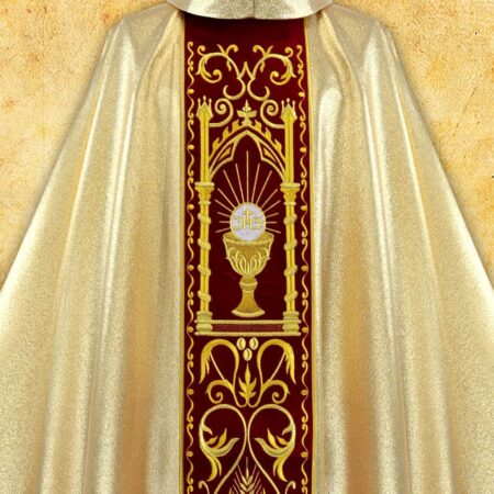 Chasuble with embroidered plush belt "Chalice"
