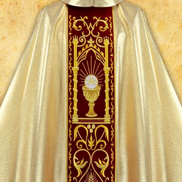 Chasuble with embroidered plush belt "Chalice"