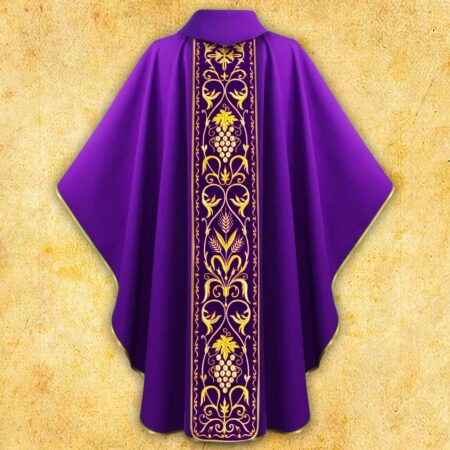 Chasuble with embroidered plush belt "Chalice"
