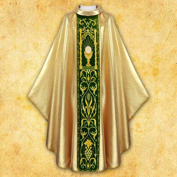 Chasuble with embroidered plush belt "Chalice"