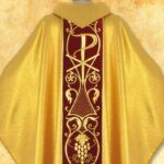 Chasuble with embroidered plush belt "Lamb"