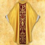 Chasuble with embroidered plush belt "Lamb"