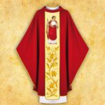 Chasuble with an embroidered image of "St. Dorothy"