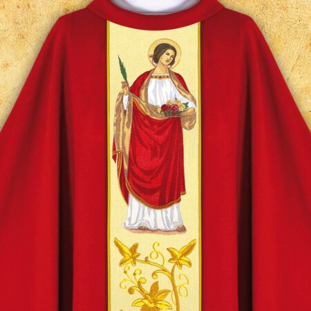 Chasuble with an embroidered image of "St. Dorothy"