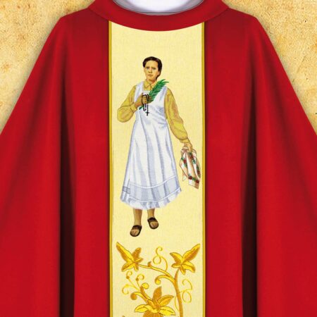 Chasuble with an embroidered image of "St. Dorothy"