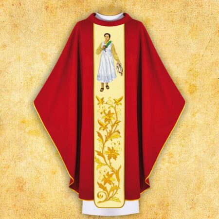 Chasuble with an embroidered image of "St. Dorothy"