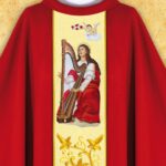 Chasuble with an embroidered image of "St. Dorothy"