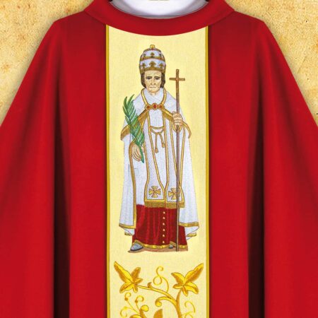 Chasuble with an embroidered image of "St. Dorothy"