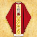 Chasuble with embroidered image of "St. Marcel"