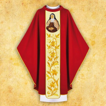 Chasuble with an embroidered image of "St. Dorothy"