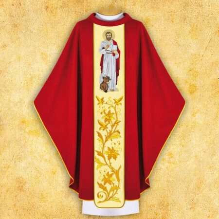 Chasuble with embroidered image of "St. Luke"