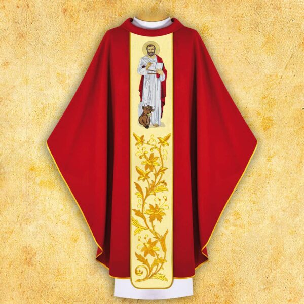 Chasuble with embroidered image of "St. Luke"