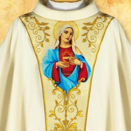 Embroidered chasuble "Heart of Mary"