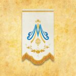 Mini embroidered banner - Our Lady of the Rosary