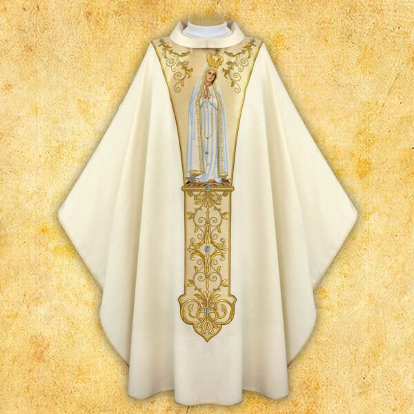 Chasuble with embroidered belt "Our Lady of Fatima"