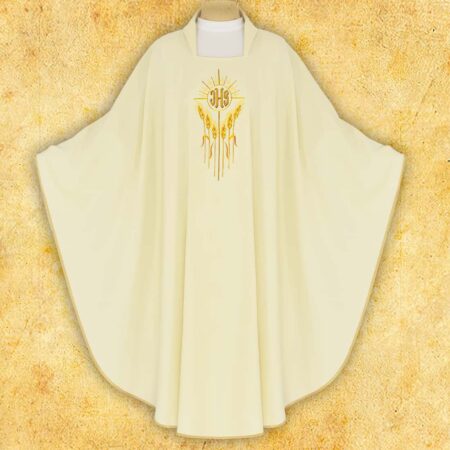 Embroidered chasuble "IHS with Ears of Corn"