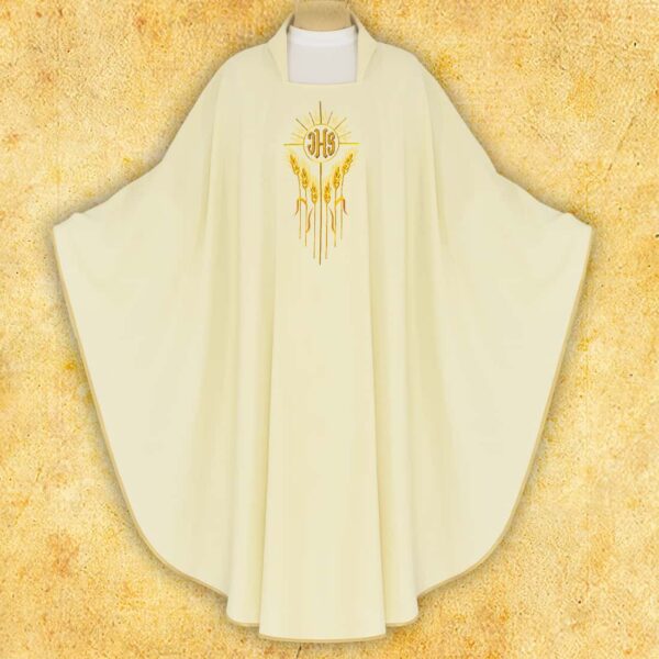 Embroidered chasuble "IHS with Ears of Corn"
