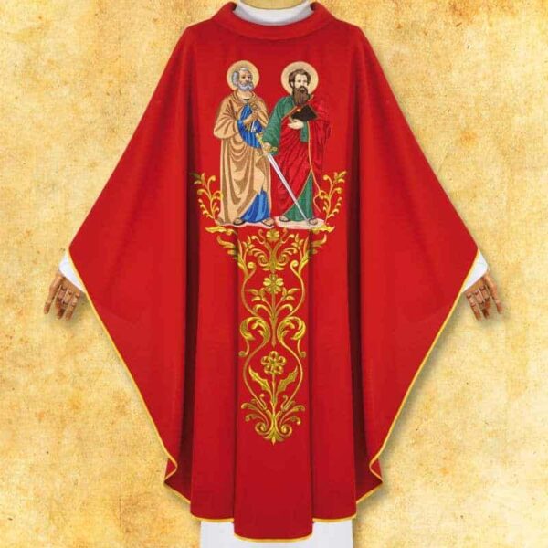 Chasuble embroidered with "St. Peter and Paul"