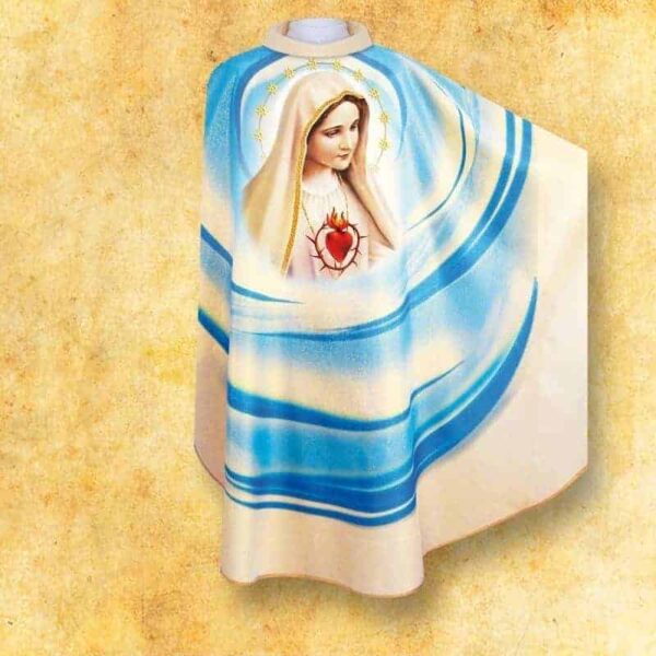Modern chasuble with photo "Our Lady of Fatima"