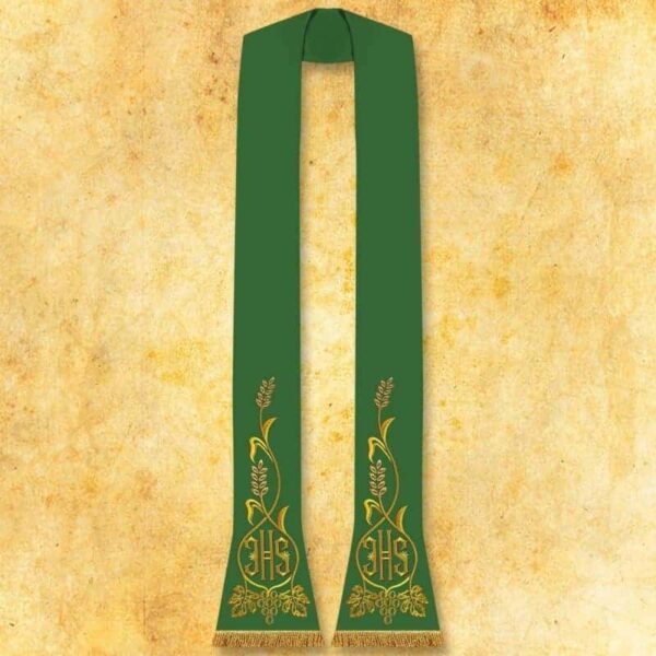 Embroidered "IHS" stole