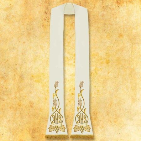 Embroidered "IHS" stole
