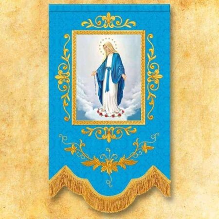 Mini embroidered banner - Our Lady of the Rosary
