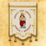 Embroidered banner with the image of Jesus Christ
