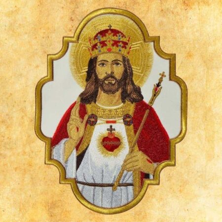 Embroidered appliqué "Jesus the King"