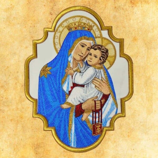Embroidered appliqué "Mother with Child"